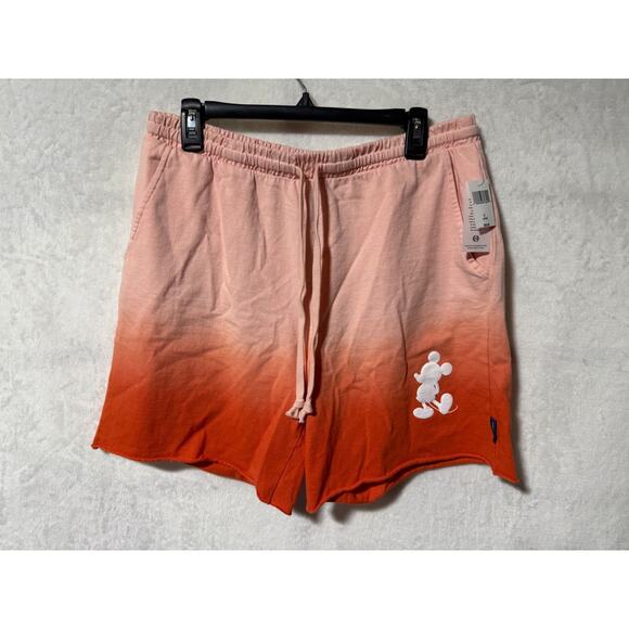 Disney Spirit Jersey Mickey Mouse Orange Peach Ombré Shorts Size L *NWT - Picture 1 of 5